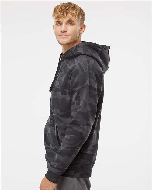 Independent Trading Co. Heavyweight Hooded Sweatshirt IND4000 Black Camo Custom Embroidered Business Logo
