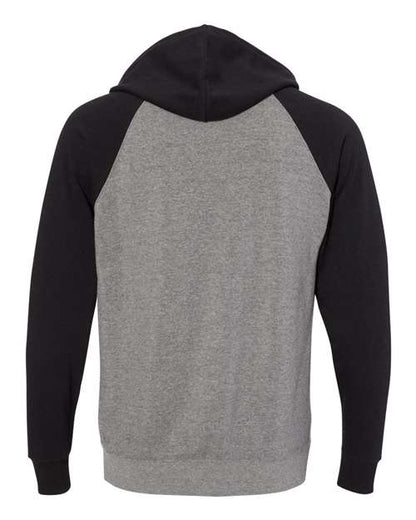 Independent Trading Co. Special Blend Raglan Hooded Sweatshirt PRM33SBP Nickel Heather/ Black