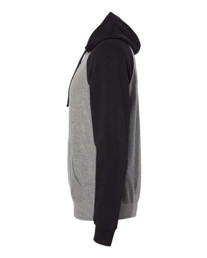 Independent Trading Co. Special Blend Raglan Hooded Sweatshirt PRM33SBP Nickel Heather/ Black