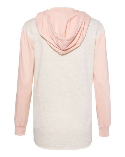 MV Sport Women’s French Terry Hooded Pullover with Colorblocked Sleeves W20145