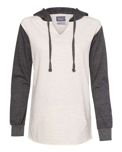 MV Sport Women’s French Terry Hooded Pullover with Colorblocked Sleeves W20145