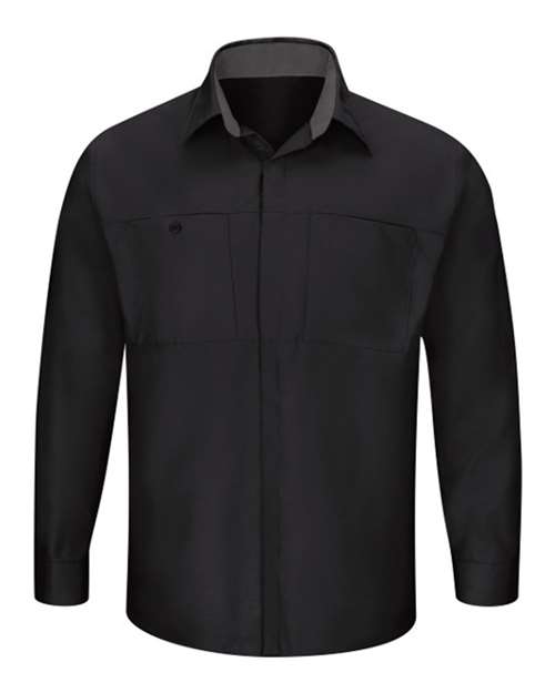 Red Kap Performance Plus Long Sleeve Shirt with OilBlok Technology - Tall Sizes SY32T Custom Embroidered Business Logo