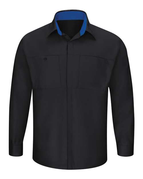 Red Kap Performance Plus Long Sleeve Shirt with OilBlok Technology - Tall Sizes SY32T Custom Embroidered Business Logo