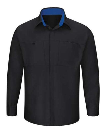 Red Kap Performance Plus Long Sleeve Shirt with OilBlok Technology - Tall Sizes SY32T Custom Embroidered Business Logo