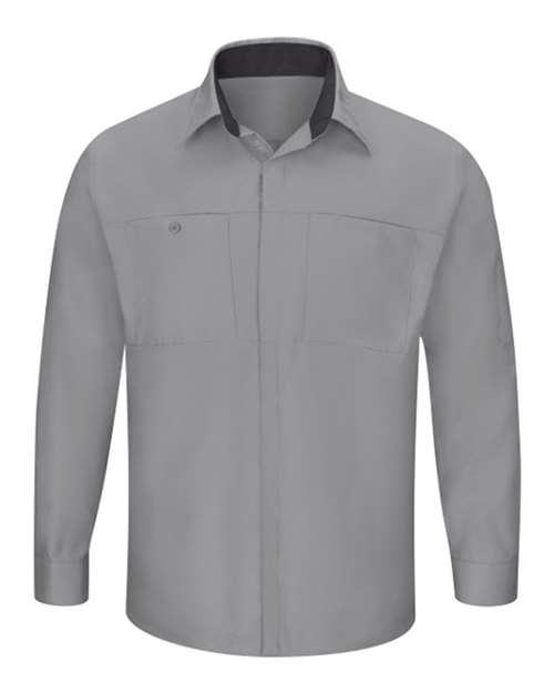 Red Kap Performance Plus Long Sleeve Shirt with OilBlok Technology - Tall Sizes SY32T Custom Embroidered Business Logo