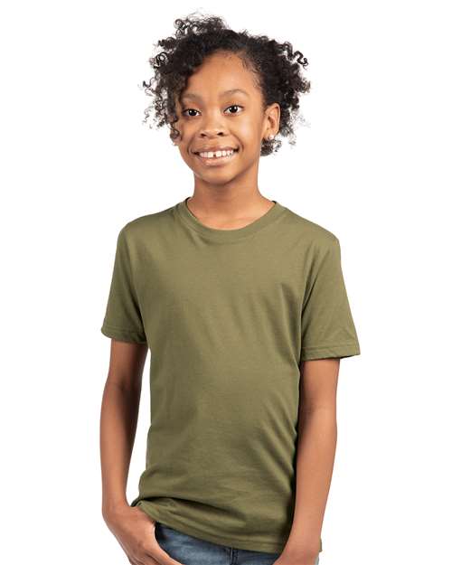 Next Level Youth Cotton T-Shirt 3310 Military Green