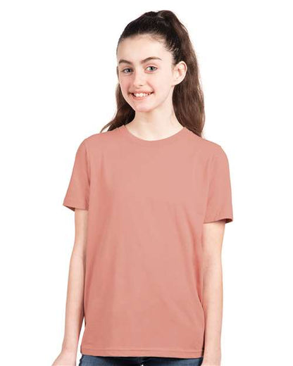 Custom Embroidered  Next Level Youth Cotton T-Shirt 3310 Desert Pink