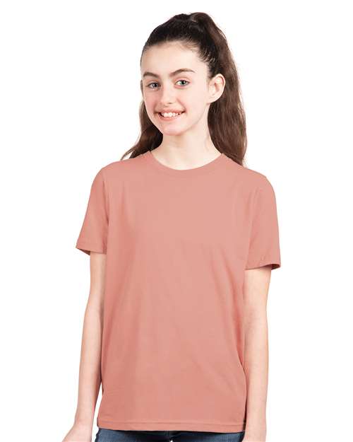 Custom Embroidered  Next Level Youth Cotton T-Shirt 3310 Desert Pink