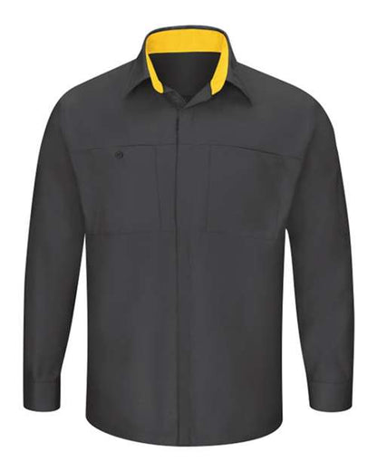 Red Kap Performance Plus Long Sleeve Shirt with OilBlok Technology - Tall Sizes SY32T Custom Embroidered Business Logo
