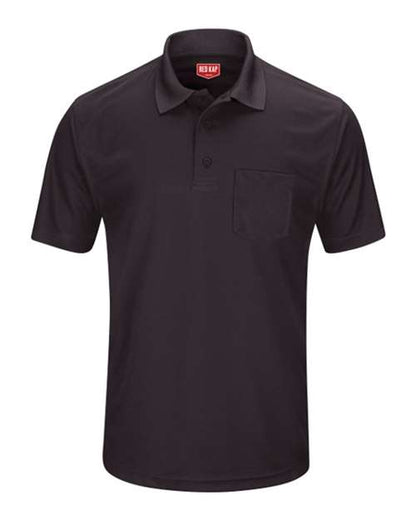 Red Kap Short Sleeve Performance Knit Pocket Polo SK98 Black Custom Embroidered Business Logo