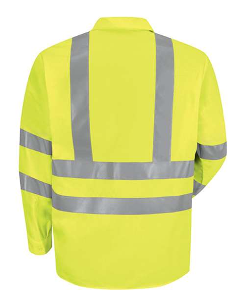 Red Kap Enhanced Visibility Long Sleeve Work Shirt SS14 Custom Embroidered Business Logo