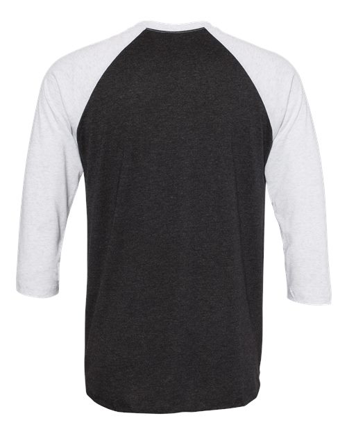 Next Level Triblend Three-Quarter Raglan T-Shirt 6051 Heather White/ Vintage Black