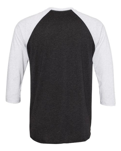 Next Level Triblend Three-Quarter Raglan T-Shirt 6051 Heather White/ Vintage Black