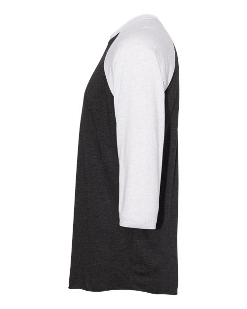 Next Level Triblend Three-Quarter Raglan T-Shirt 6051 Heather White/ Vintage Black