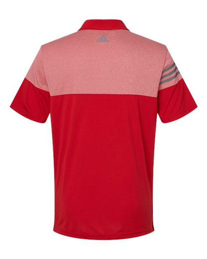 Adidas Heathered 3-Stripes Colorblocked Polo A213 Custom Embroidered Business Logo