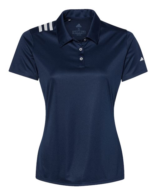 Adidas Women's 3-Stripes Shoulder Polo A325 Custom Embroidered Business Logo