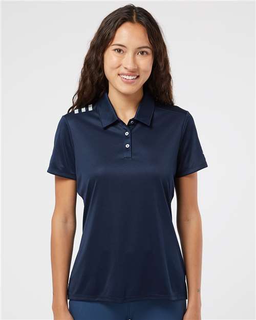 Adidas Women's 3-Stripes Shoulder Polo A325 Custom Embroidered Business Logo