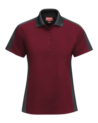 Red Kap Women's Short Sleeve Performance Knit Two-Tone Polo SK53 Custom Embroidered Business Logo