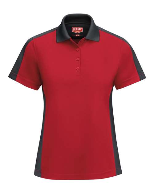 Red Kap Women's Short Sleeve Performance Knit Two-Tone Polo SK53 Custom Embroidered Business Logo