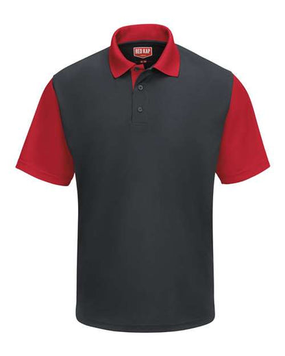 Red Kap Short Sleeve Performance Knit Color-Block Polo SK56 Custom Embroidered Business Logo