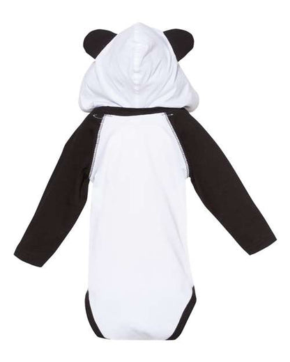 Rabbit Skins Fine Jersey Infant Character Hooded Long Sleeve Bodysuit with Ears 4418