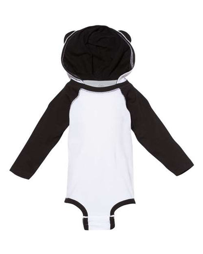 Rabbit Skins Fine Jersey Infant Character Hooded Long Sleeve Bodysuit with Ears 4418