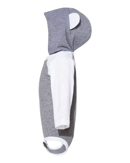 Rabbit Skins Fine Jersey Infant Character Hooded Long Sleeve Bodysuit with Ears 4418
