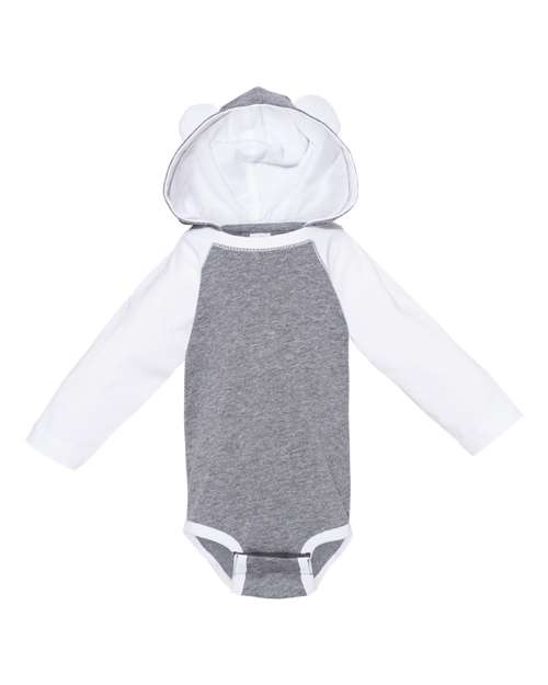 Rabbit Skins Fine Jersey Infant Character Hooded Long Sleeve Bodysuit with Ears 4418