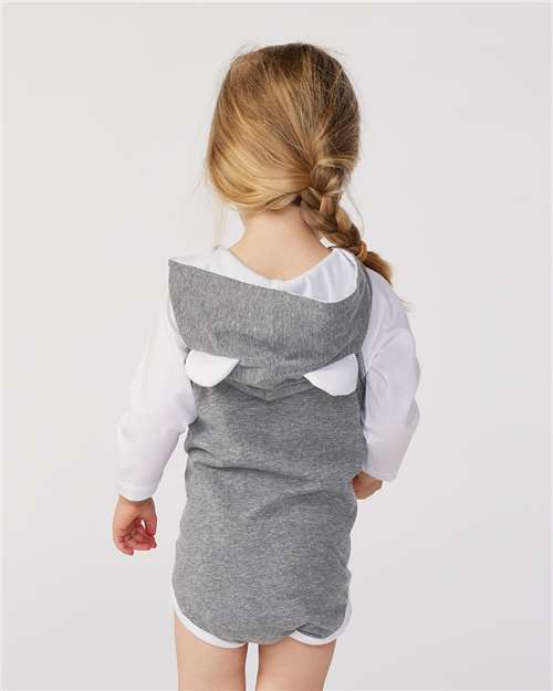 Rabbit Skins Fine Jersey Infant Character Hooded Long Sleeve Bodysuit with Ears 4418