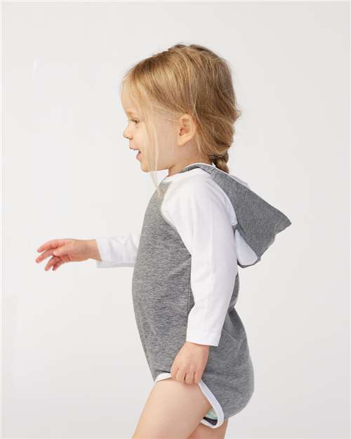 Rabbit Skins Fine Jersey Infant Character Hooded Long Sleeve Bodysuit with Ears 4418