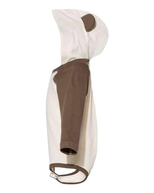 Rabbit Skins Fine Jersey Infant Character Hooded Long Sleeve Bodysuit with Ears 4418
