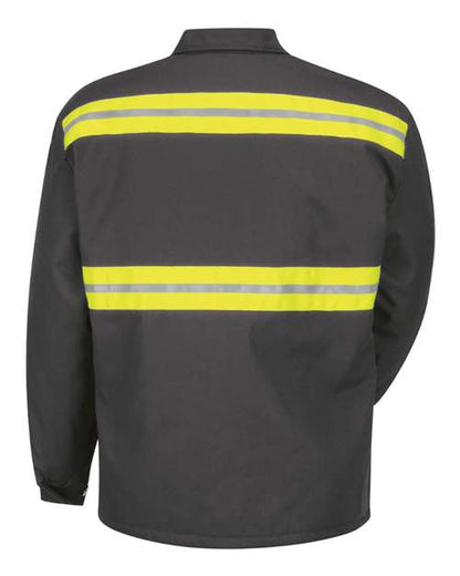 Red Kap Enhanced Visibility Perma-Lined Panel Jacket JT50EN Custom Embroidered Business Logo