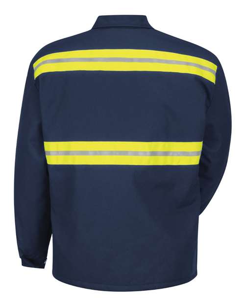 Red Kap Enhanced Visibility Perma-Lined Panel Jacket JT50EN Custom Embroidered Business Logo