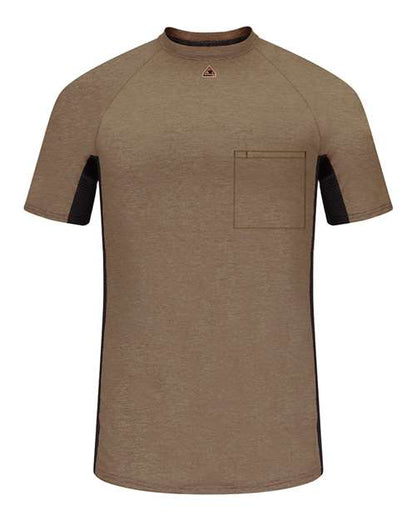 Bulwark Short Sleeve FR Two-Tone Base Layer with Concealed Chest Pocket- EXCEL FR MPS4