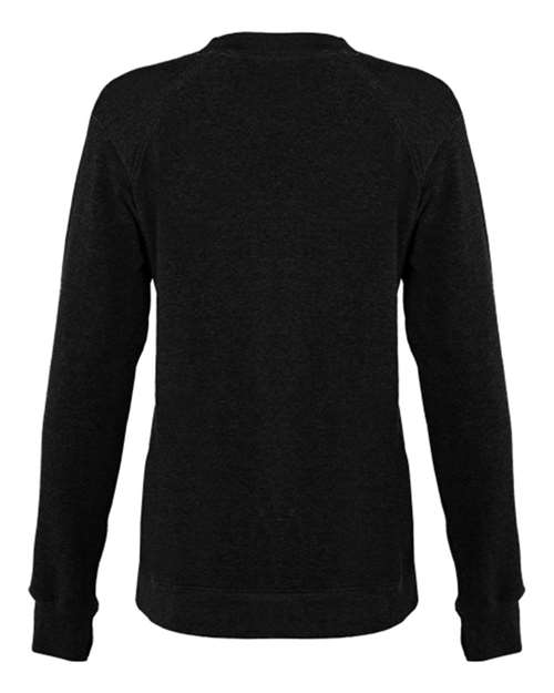 Custom EmbroideredBadger Women's FitFlex French Terry Crewneck Sweatshirt 7998 Black