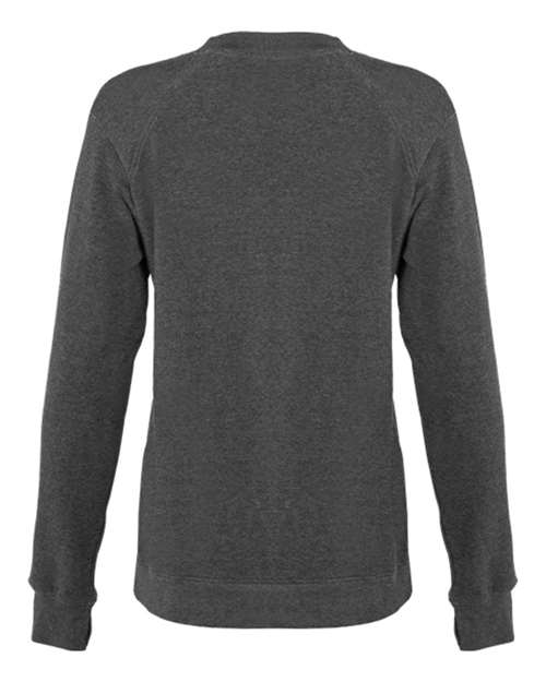 Custom EmbroideredBadger Women's FitFlex French Terry Crewneck Sweatshirt 7998 Charcoal