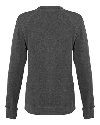 Custom EmbroideredBadger Women's FitFlex French Terry Crewneck Sweatshirt 7998 Charcoal