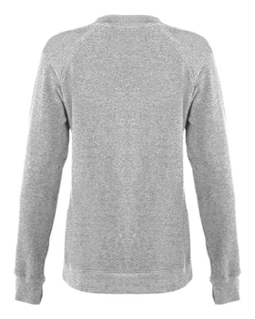 Custom EmbroideredBadger Women's FitFlex French Terry Crewneck Sweatshirt 7998 Oxford