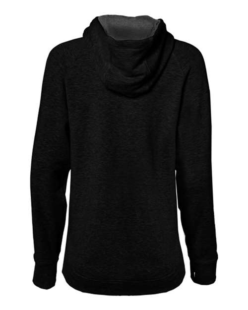 Custom EmbroideredBadger Women's FitFlex French Terry Quarter-Zip Hooded Pullover 8008 Black