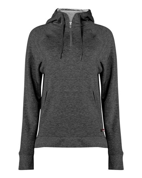 Badger Women's FitFlex French Terry Quarter-Zip Hooded Pullover 8008
