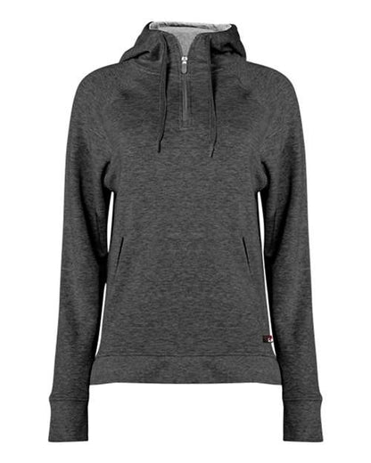 Badger Women's FitFlex French Terry Quarter-Zip Hooded Pullover 8008