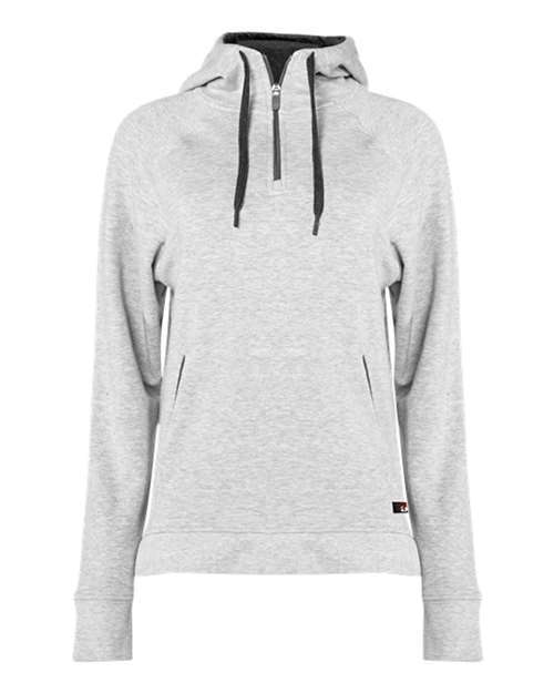 Badger Women's FitFlex French Terry Quarter-Zip Hooded Pullover 8008