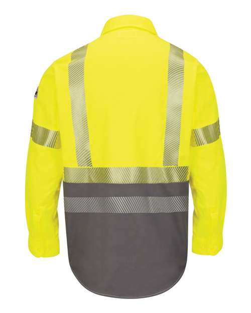 Custom EmbroideredBulwark Men's Hi-Visibility Color Block Uniform Shirt - EXCEL FR ComforTouch - 7 oz. 8033 Yellow