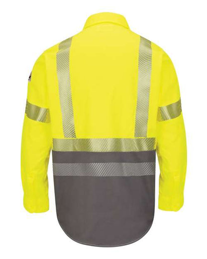 Custom EmbroideredBulwark Men's Hi-Visibility Color Block Uniform Shirt - EXCEL FR ComforTouch - 7 oz. 8033 Yellow