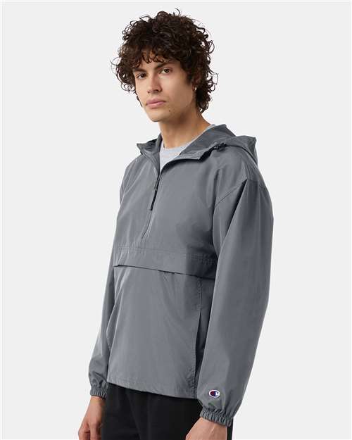 Champion Hooded Packable Quarter-Zip Jacket CO200 Custom Embroidered Business Logo