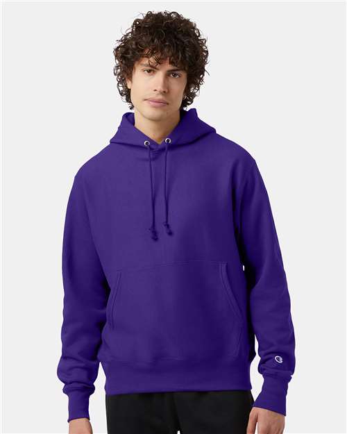 Custom Embroidered  Champion Reverse Weave® Hooded Sweatshirt S101 Purple