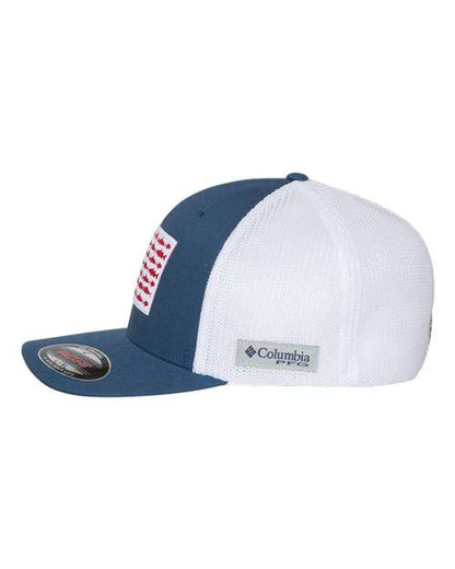 Columbia PFG Fish Flag Mesh™ Flexfit® Cap 183681 Custom Embroidered Business Logo