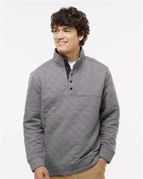 Custom Embroidered  J. America Quilted Snap Pullover 8890  