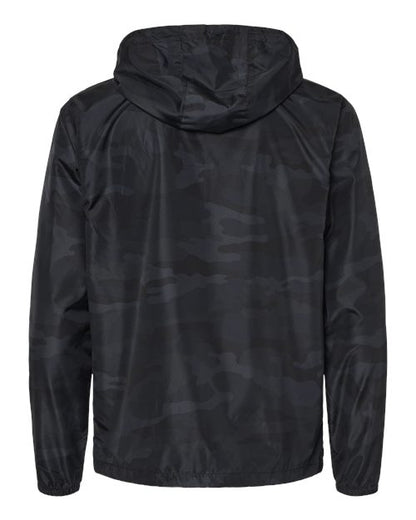 Independent Trading Co. Lightweight Windbreaker Full-Zip Jacket EXP54LWZ Black Camo Custom Embroidered Business Logo