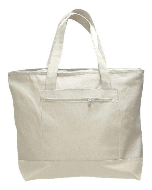 Q-Tees 19L Zippered Tote Q1300 Custom Embroidered Business Logo